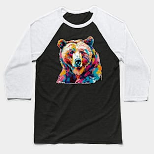 Bear Colorful Pop Art Design Animal Lover Gift Idea Baseball T-Shirt